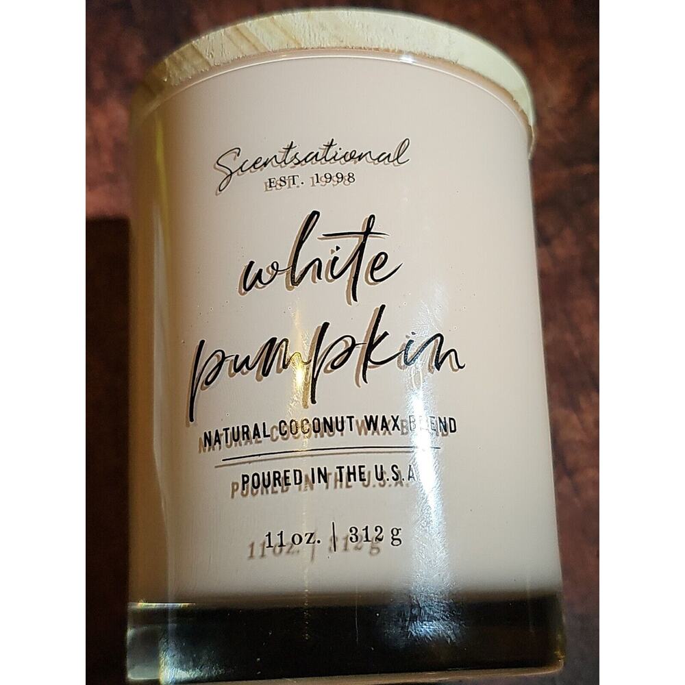 Scentsational WHITE PUMPKIN Coconut Wax Blend Candle 11 oz